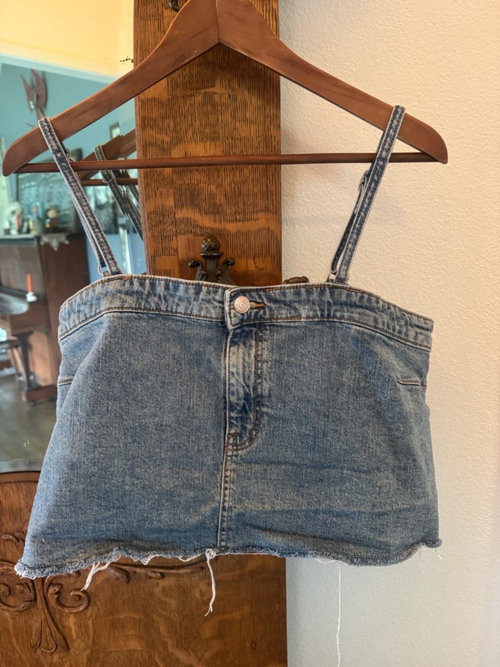 wild fable Blue Denim Cropped Tank Top